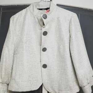 Metallic white 3/4 jacket